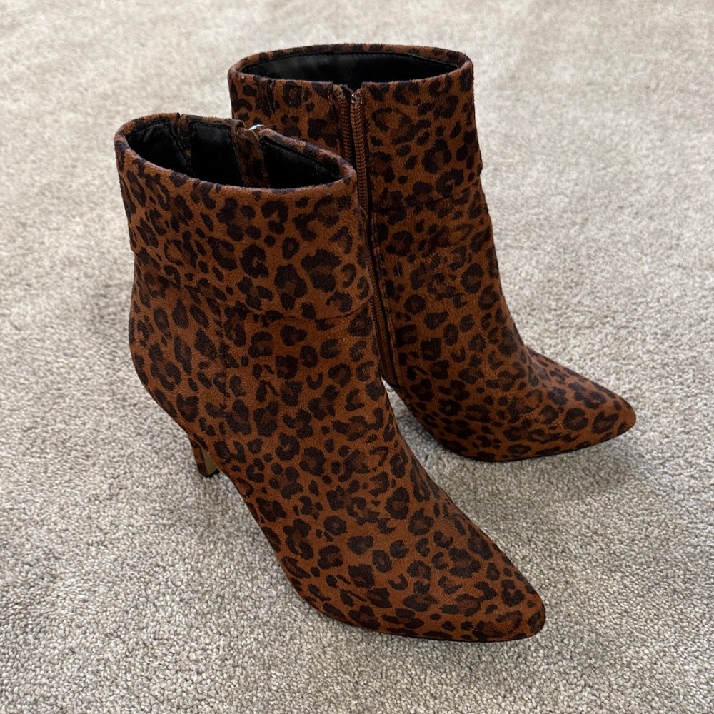 Express Leopard Print Ankle Boots